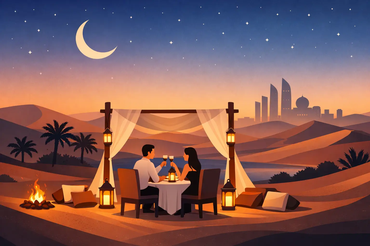 Private Desert Dinner Abu Dhabi: A Night for Two